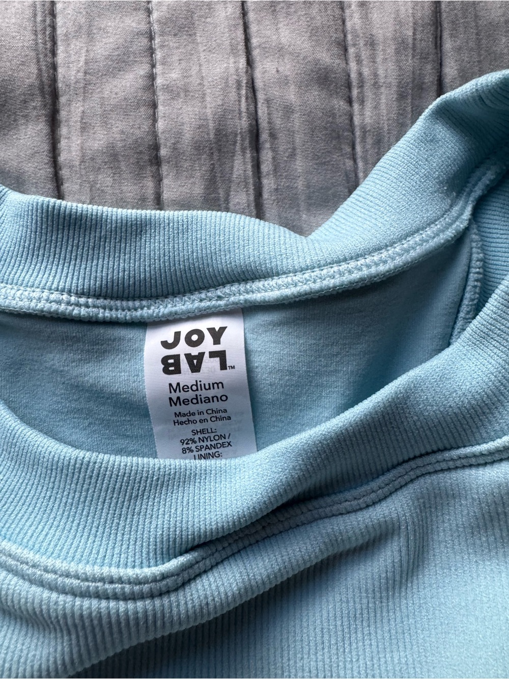 JoyLab Pale Blue Ribbed Crop Tank - Picture 2 of 2
